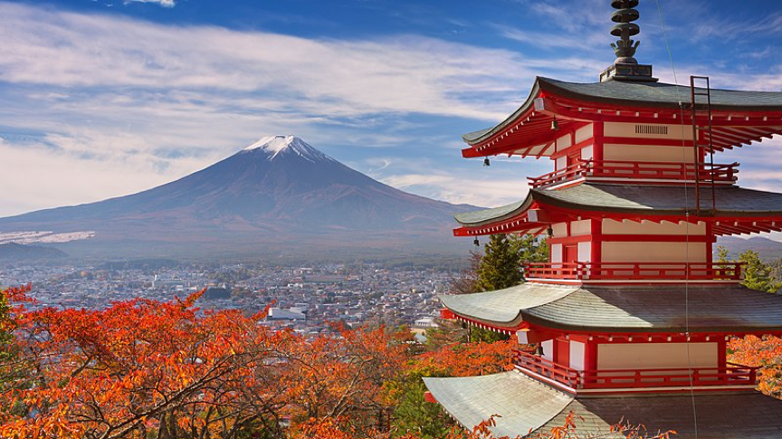 Scenic view of Mount Fuji Japan