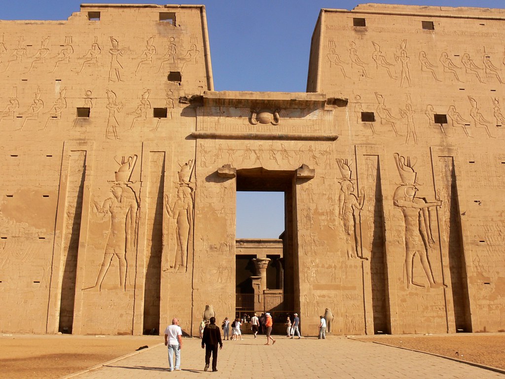 Ptolemaic temple of Edfu Nile River Egypt Africa