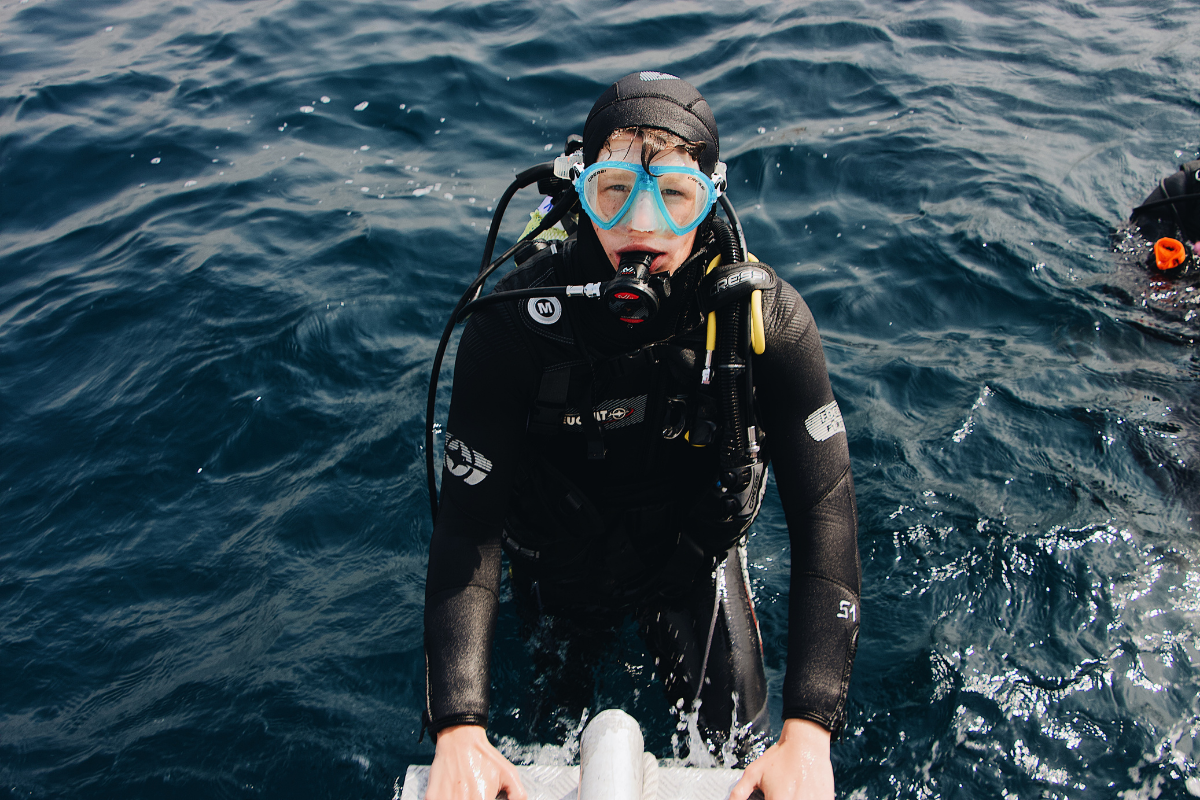 Deep sea diving in Maldives