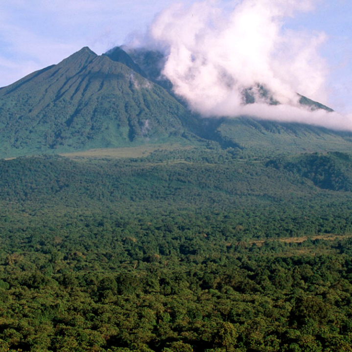 Aerial view of Virunga National Park Congo Africa