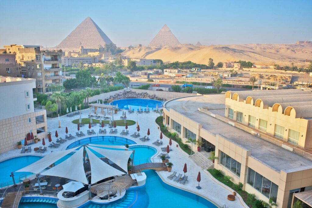 Aerial view of Le Méridien Pyramids Hotel Egypt