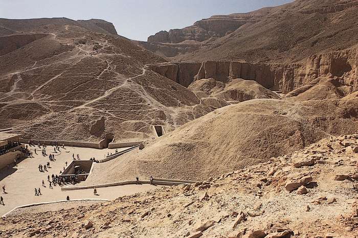 Valley of the kings on the banks of river Nile Egypt