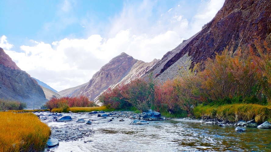 River and Hills in Jammu city in Jammu and Kashmir